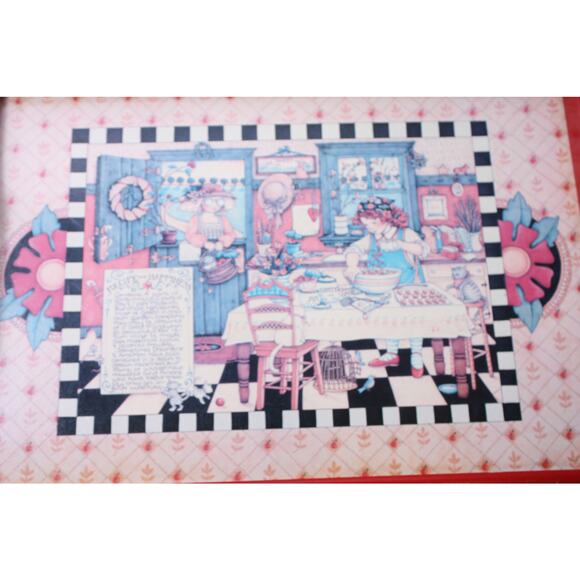 Joan Walsh Anglund, Serving Tray, Recipe For Happiness, Wooden Kitchen Decor, Co - Picture 2 of 6